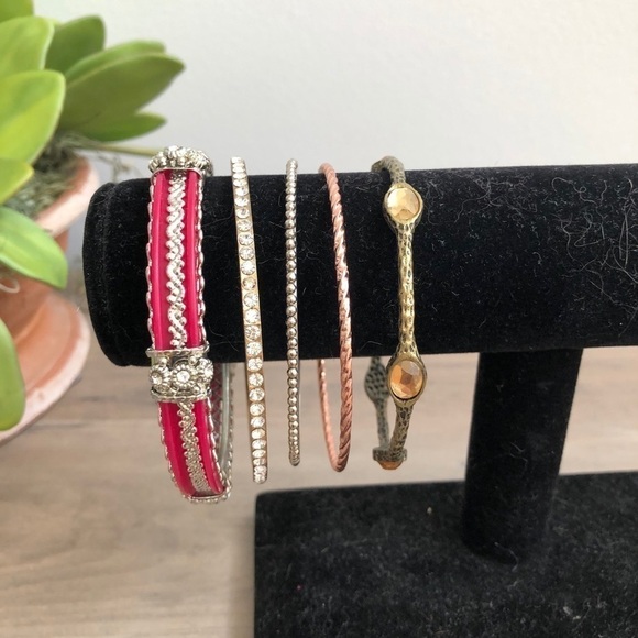 Lot Variety of Bangle Bracelets-Gold and Silver - Picture 3 of 10